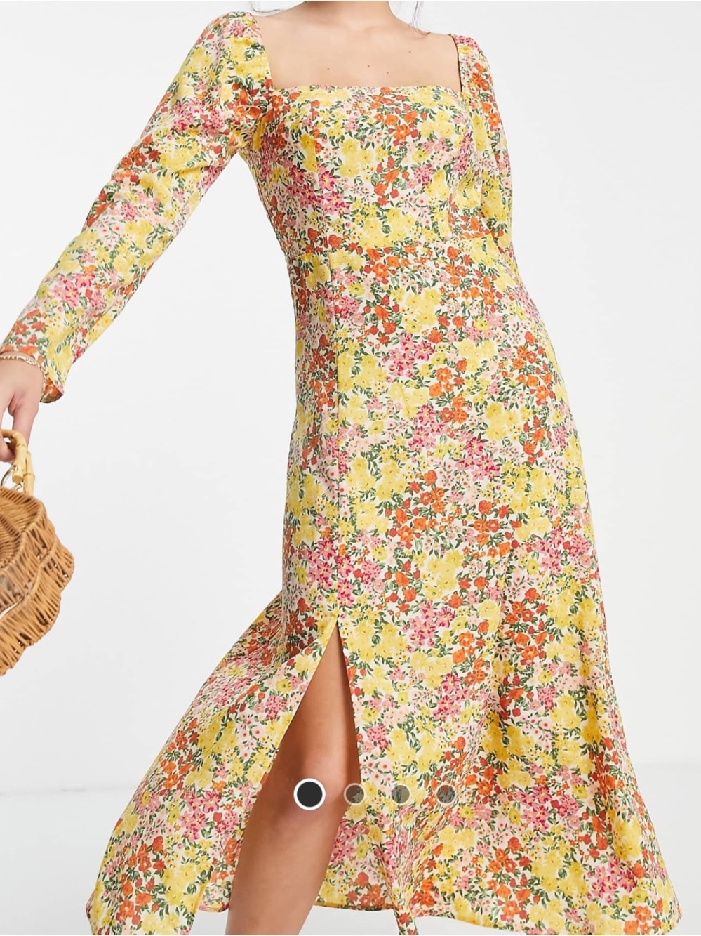 Floral Square Neck Skater Dress